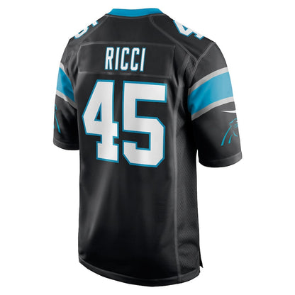 C.Panthers #45 Giovanni Ricci Black Player Game Jersey Stitched American Football Jerseys - Main View