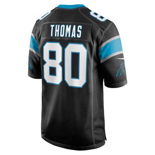 C.Panthers #80 Ian Thomas Black Game Jersey Stitched American Football Jerseys - Main View