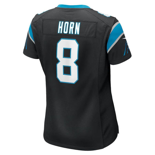 C.Panthers #8 Jaycee Horn Black Game Player Alternate Jersey Stitched American Football Jerseys - Main View