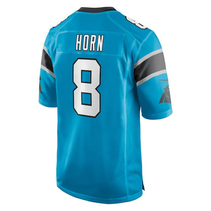 C.Panthers #8 Jaycee Horn Blue Game Jersey Stitched American Football Jerseys - Main View