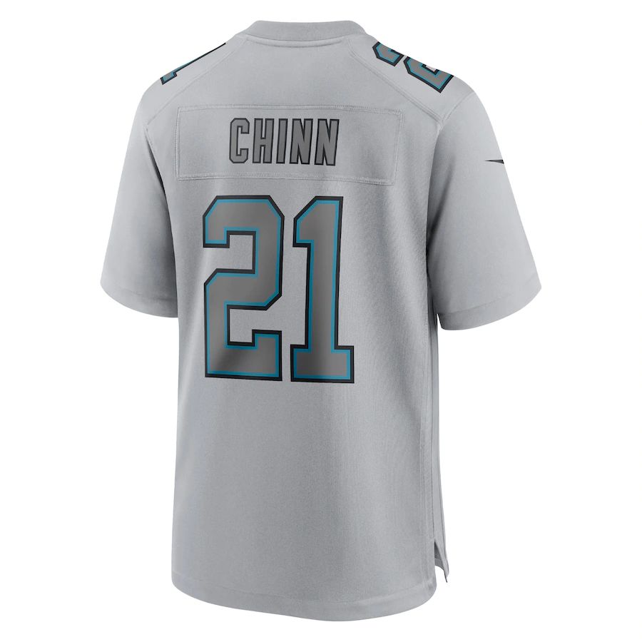 C.Panthers #21 Jeremy Chinn Gray Atmosphere Fashion Game Jersey Stitched American Football Jerseys - Main View