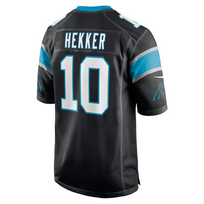 C.Panthers #10 Johnny Hekker Black Game Player Jersey Stitched American Football Jerseys - Main View