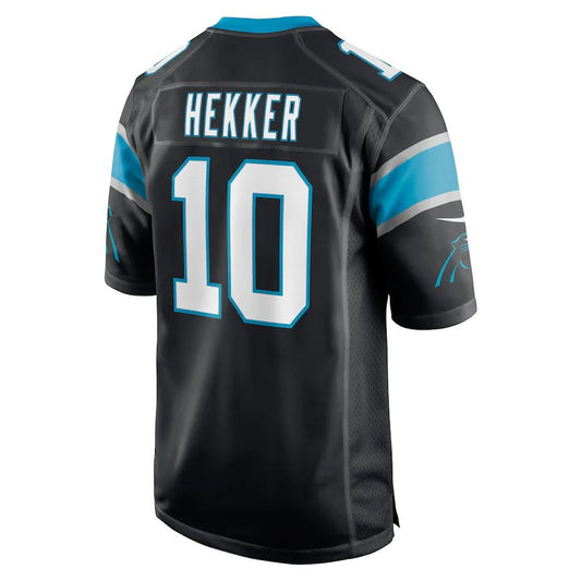 C.Panthers #10 Johnny Hekker Black Game Player Jersey Stitched American Football Jerseys - Main View