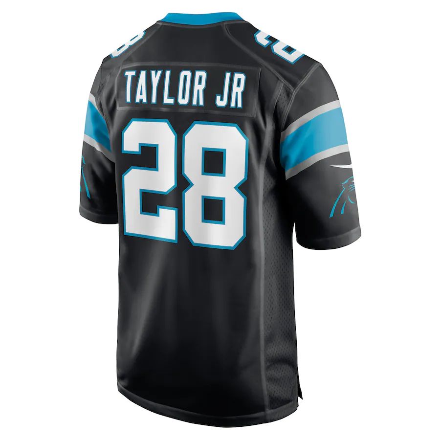 C.Panthers #28 Keith Taylor Jr. Black Game Player Jersey Stitched American Football Jerseys - Main View