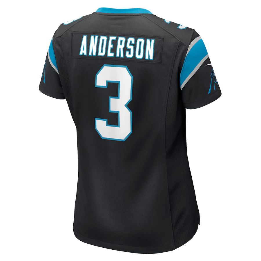 C.Panthers #3 Robbie Anderson Black Player Game Jersey Stitched American Football Jerseys - Main View