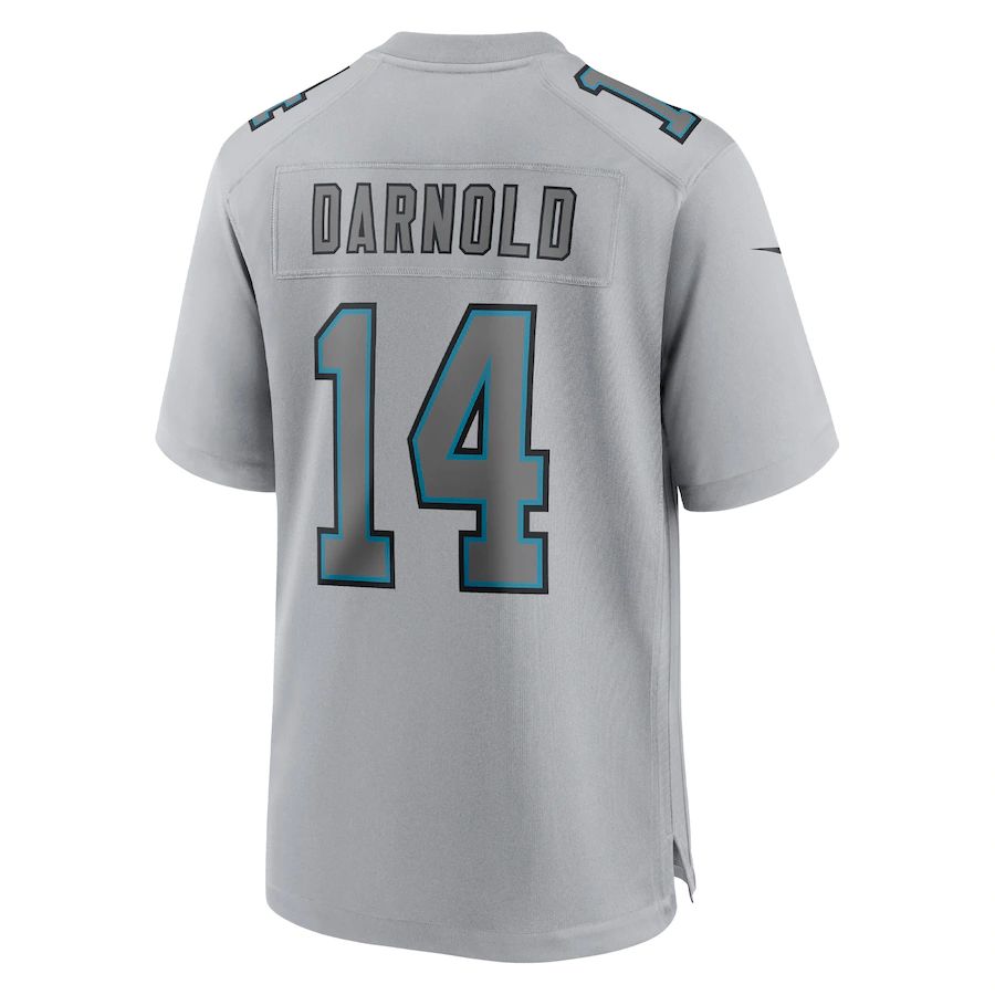 C.Panthers #14 Sam Darnold Gray Atmosphere Fashion Game Jersey Stitched American Football Jerseys - Main View