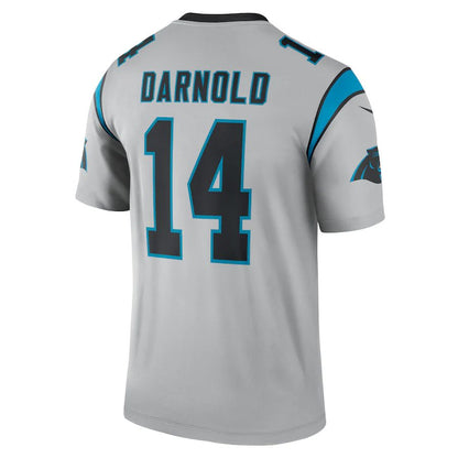 C.Panthers #14 Sam Darnold Silver Inverted Legend Jersey Stitched American Football Jerseys - Main View