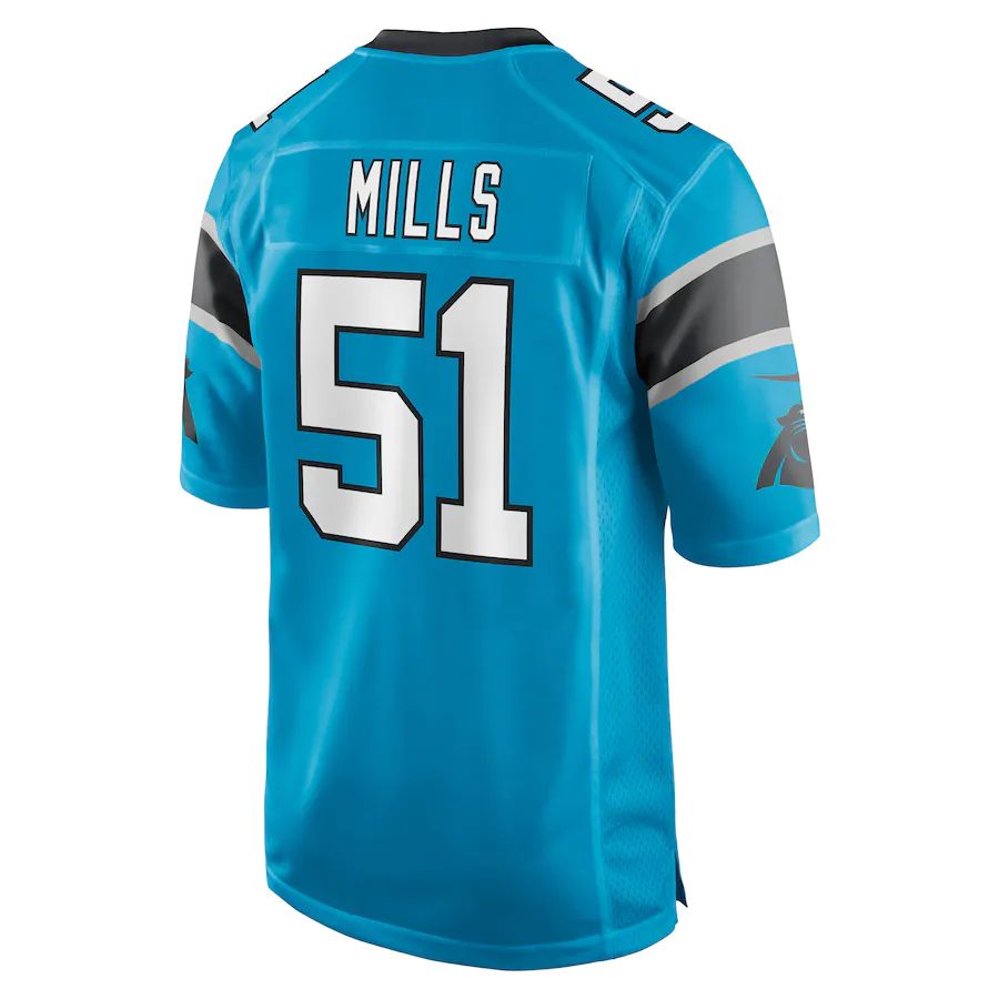 C.Panthers #51 Sam Mills Blue Retired Player Jersey Stitched American Football Jerseys - Main View
