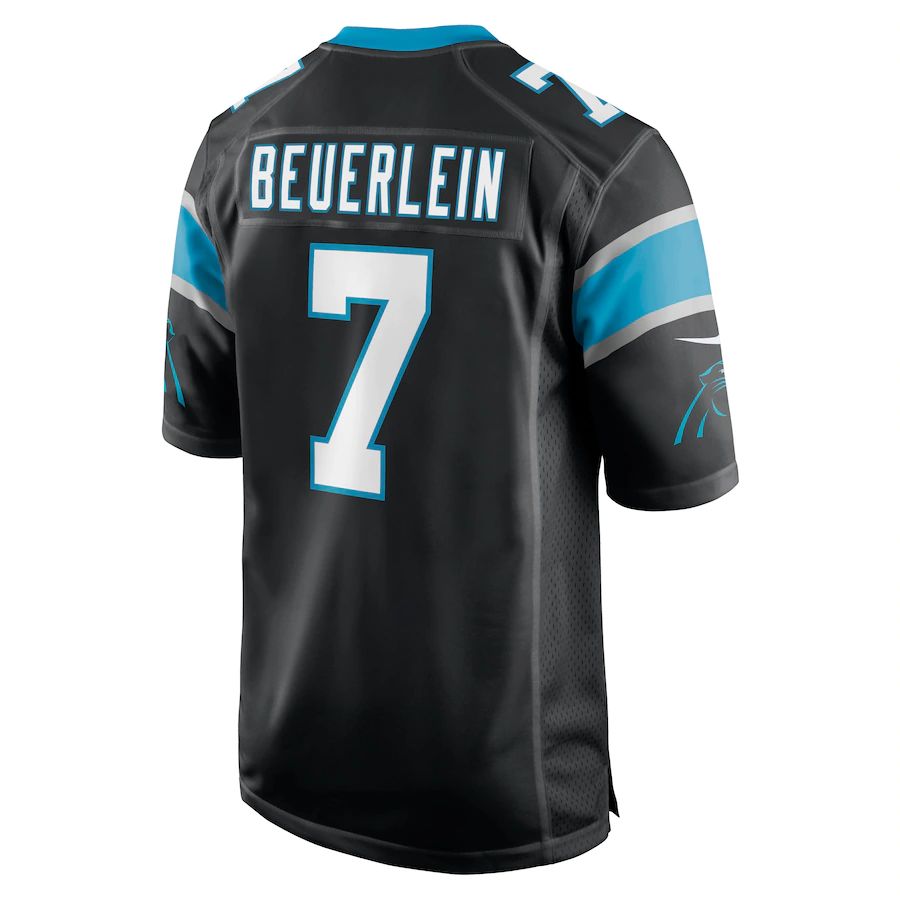 C.Panthers #7 Steve Beuerlein Black Retired Player Jersey Stitched American Football Jerseys - Main View