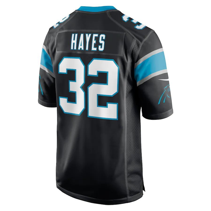 C.Panthers #32 Tae Hayes Black Game Player Jersey Stitched American Football Jerseys - Main View