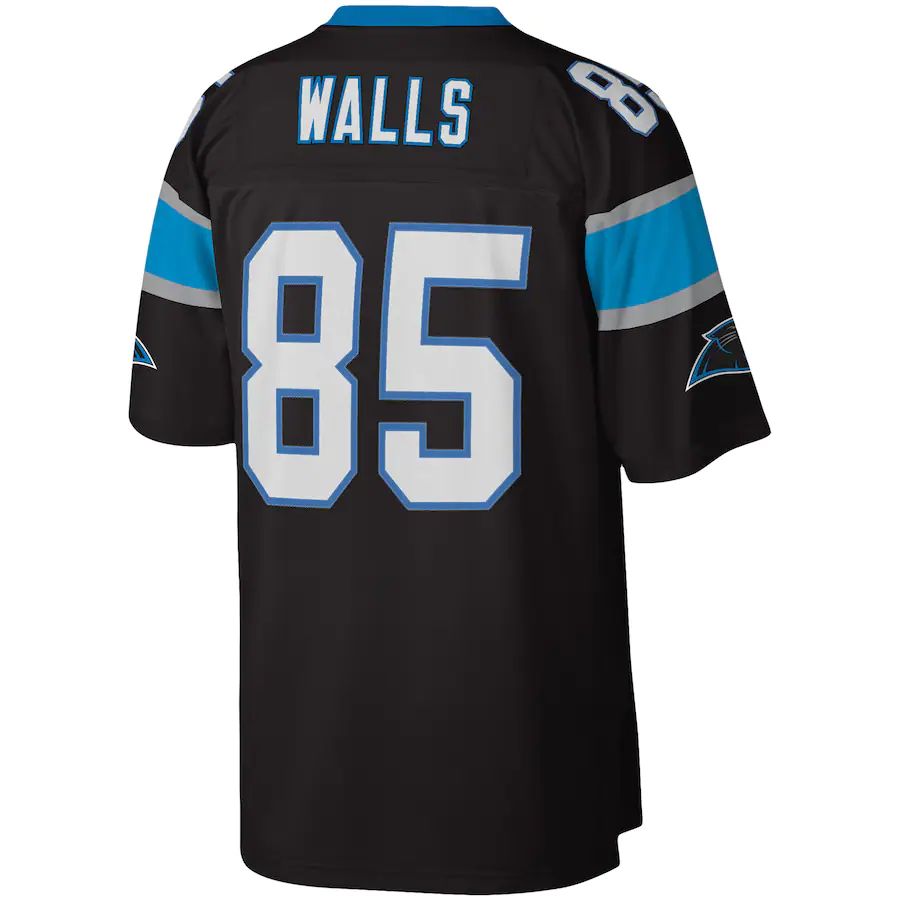 C.Panthers #85 Wesley Walls Mitchell & Ness Black 1996 Legacy Replica Jersey Stitched American Football Jerseys - Main View