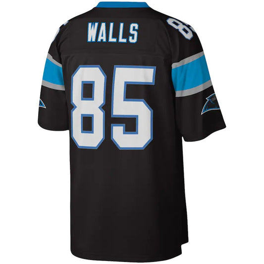 C.Panthers #85 Wesley Walls Mitchell & Ness Black 1996 Legacy Replica Jersey Stitched American Football Jerseys - Main View