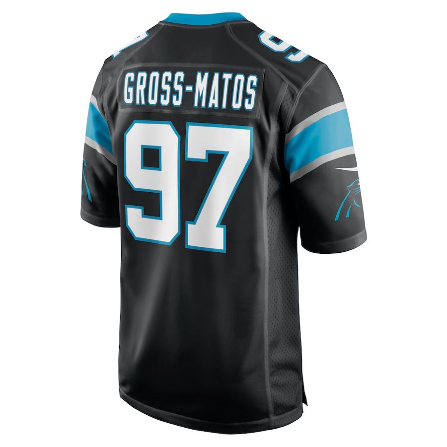 C.Panthers #97 Yetur Gross-Matos Black Player Game Jersey Stitched American Football Jerseys - Main View