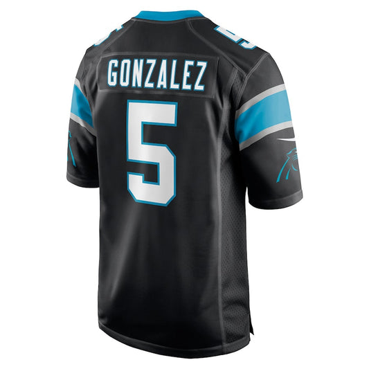 C.Panthers #5 Zane Gonzalez Black Game Jersey Stitched American Football Jerseys - Main View