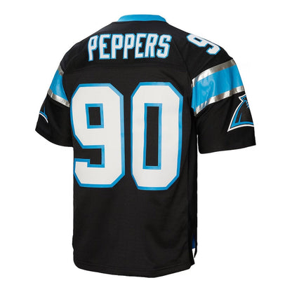 C.Panthers #90 Julius Peppers Mitchell & Ness Legacy Replica Jersey – Black American Football Jerseys - Main View