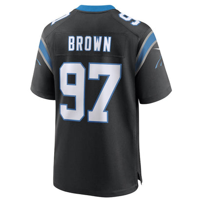 C.Panthers #97 Bobby Brown Black Team Game Stitched American Football Jerseys - Main View