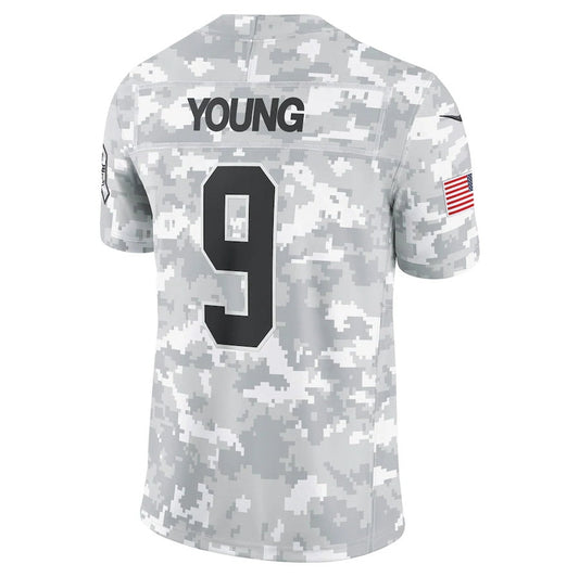 C.Panthers #9 Bryce Young Arctic Camo 2024 Salute to Service Limited Stitched American Football Jerseys - Main View
