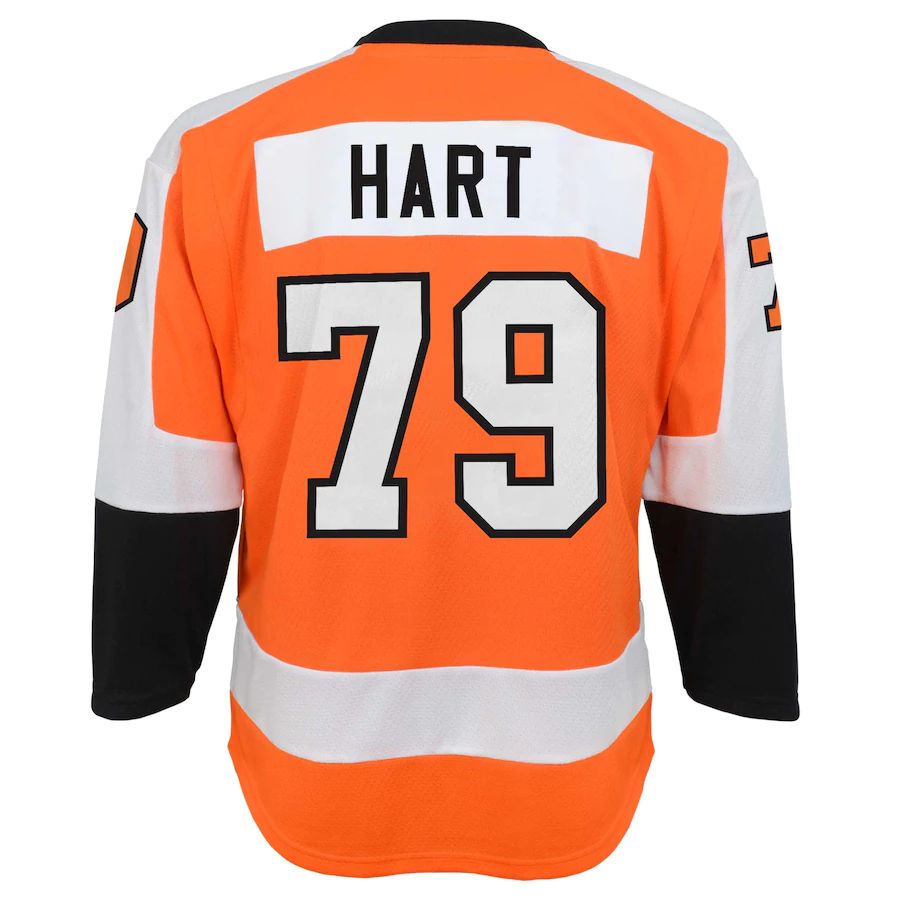 P.Flyers #79 Carter Hart Home Replica Player Jersey Orange Stitched American Hockey Jerseys - Main View