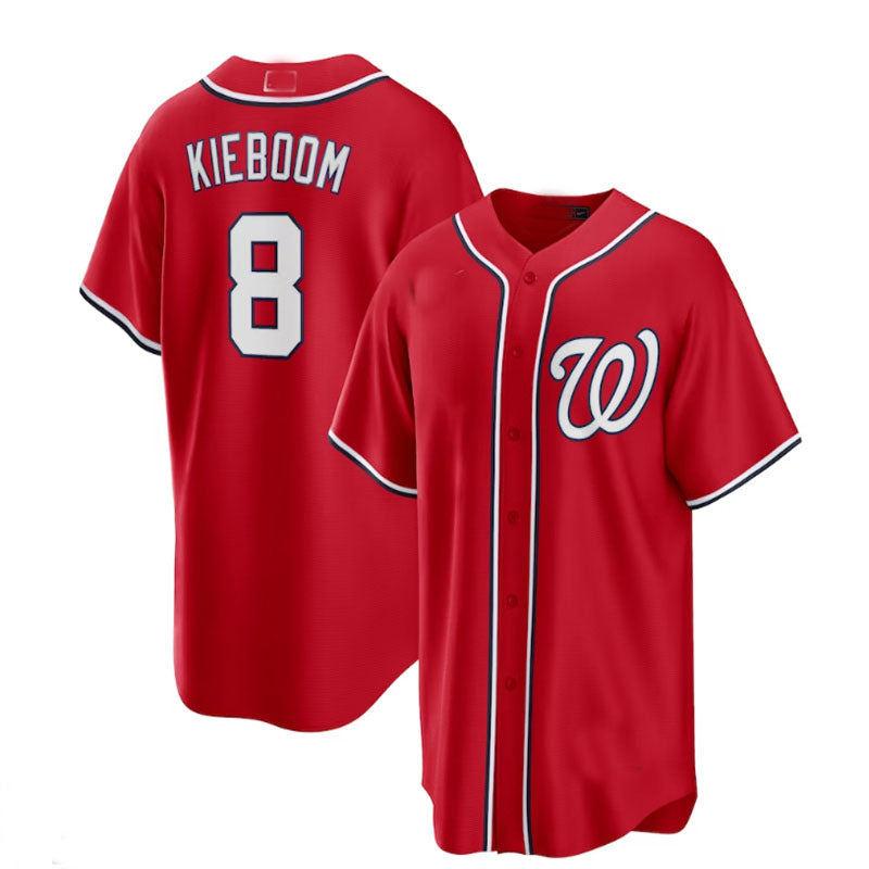 Washington Nationals #8 Carter Kieboom Alternate Replica Player Name Jersey - Red Baseball Jerseys - Main View