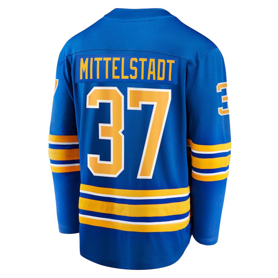 B.Sabres #37 Casey Mittelstadt Fanatics Branded Home Breakaway Player Jersey Royal Stitched American Hockey Jerseys - Main View
