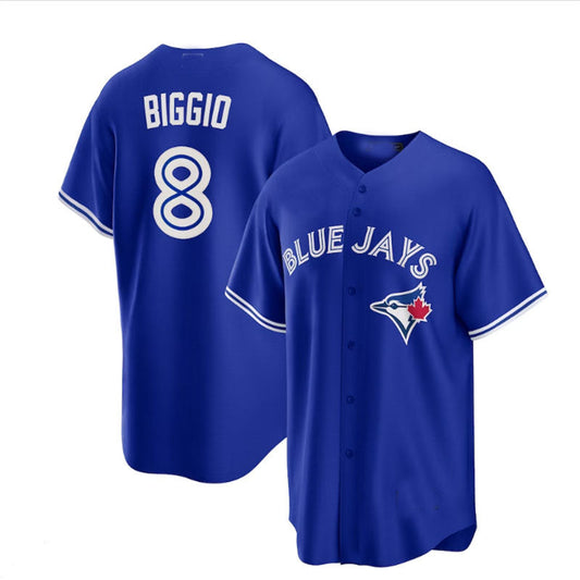 Toronto Blue Jays #8 Cavan Biggio Replica Player Name Jersey - Royal Baseball Jerseys - Main View