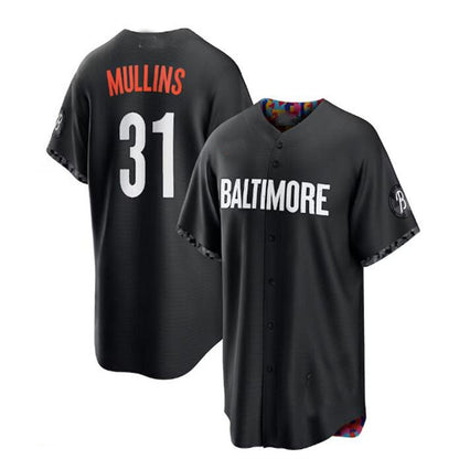 Baltimore Orioles #31 Cedric Mullins 2023 City Connect Replica Player Jersey - Black Baseball Jerseys - Main View