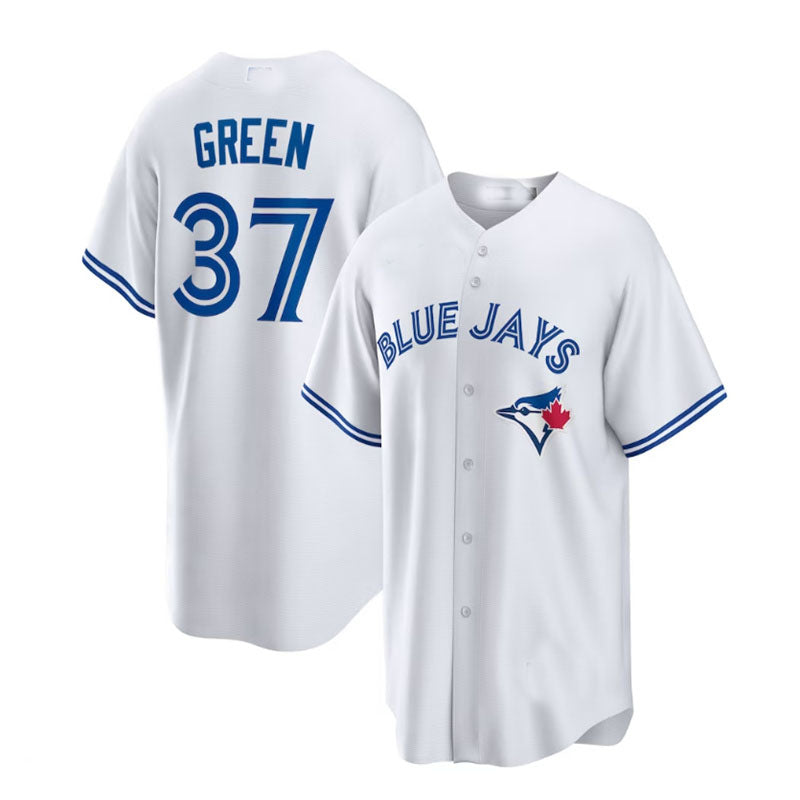 Toronto Blue Jays #37 Chad Green Home Replica Player Jersey - White Baseball Jerseys - Main View
