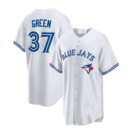 Toronto Blue Jays #37 Chad Green Home Replica Player Jersey - White Baseball Jerseys - Main View