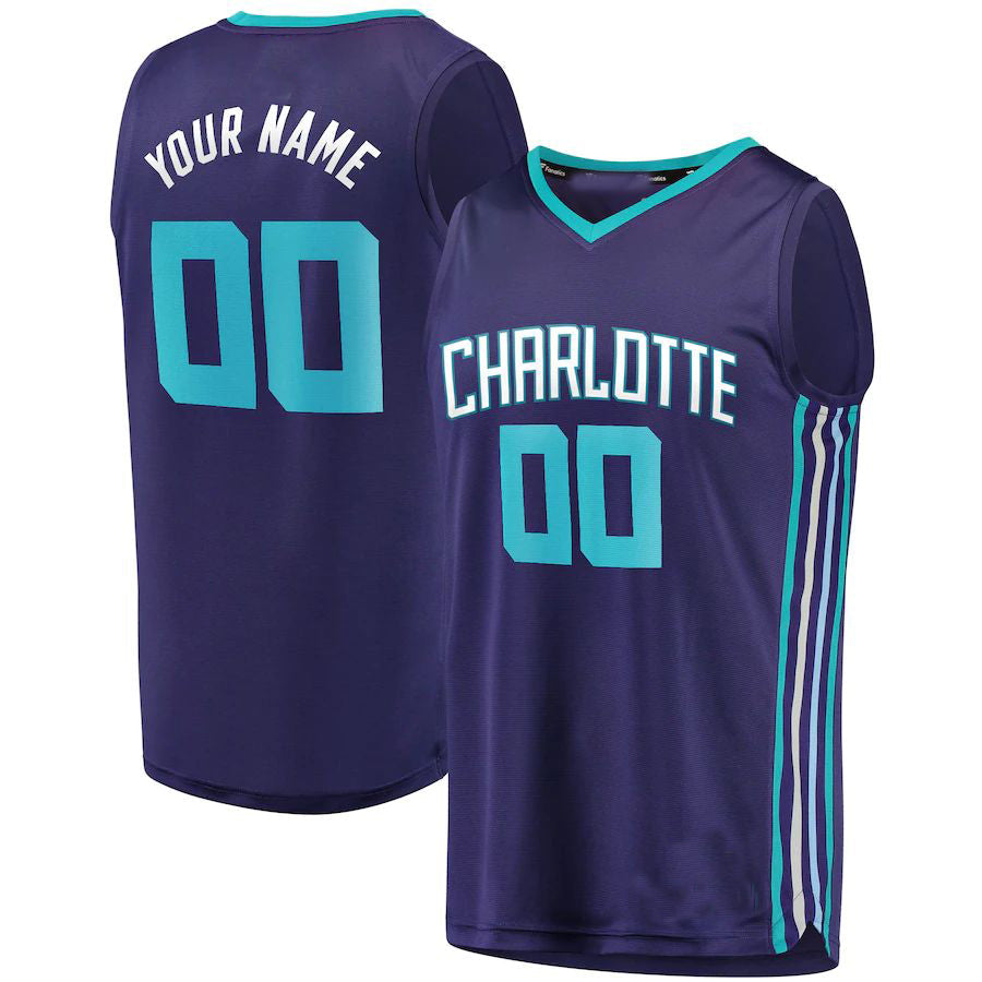 Custom C.Hornets Fanatics Branded Fast Break Replica Jersey Purple Statement Edition American Stitched Basketball Jersey - Main View