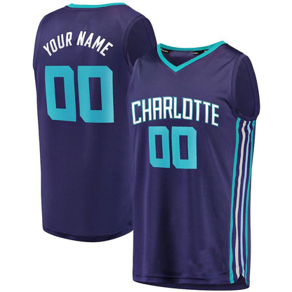 Custom C.Hornets Fanatics Branded Fast Break Replica Jersey Purple Statement Edition American Stitched Basketball Jersey - Main View