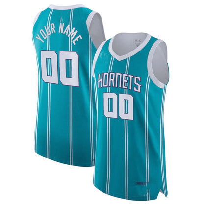 Custom C.Hornets 2021-22 Diamond Swingman Authentic Jersey Icon Edition Teal American Stitched Basketball Jersey - Main View