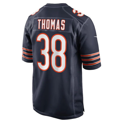 C.Bears #38 A.J. Thomas Navy Game Player Jersey Stitched American Football Jerseys - Main View
