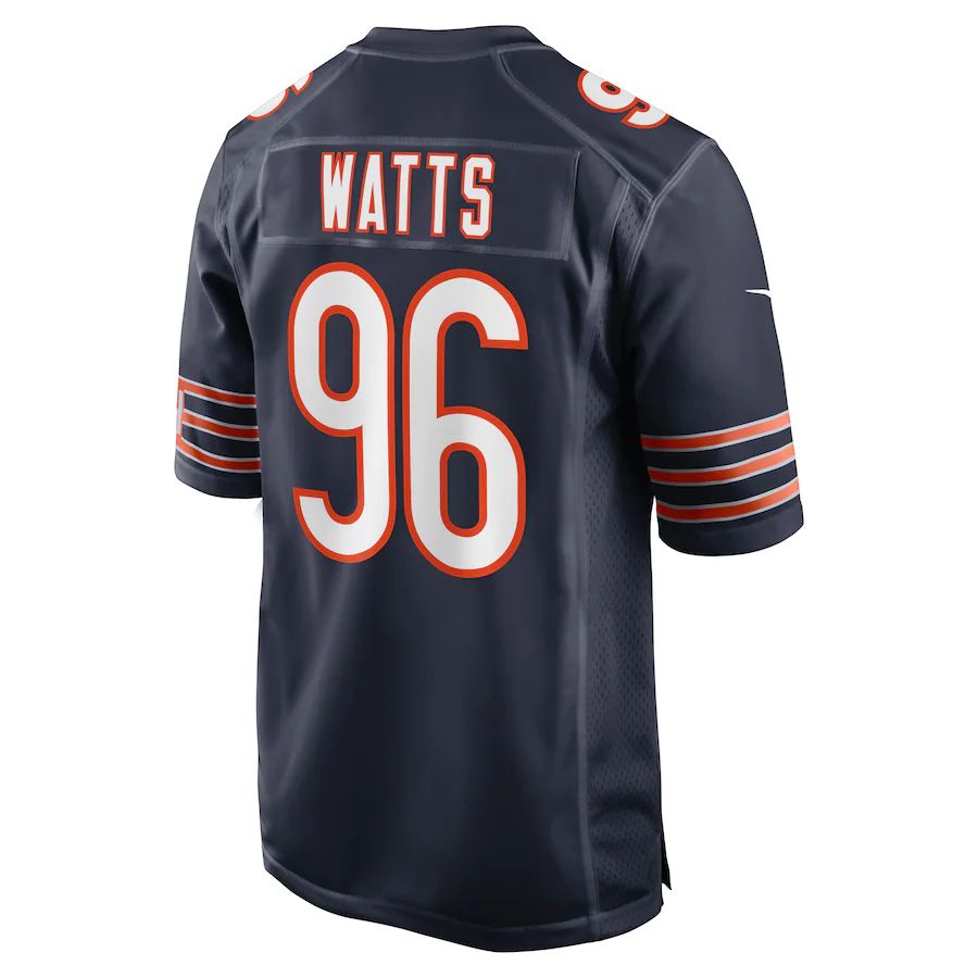 C.Bears #96 Armon Watts Navy Game Player Jersey Stitched American Football Jerseys - Main View