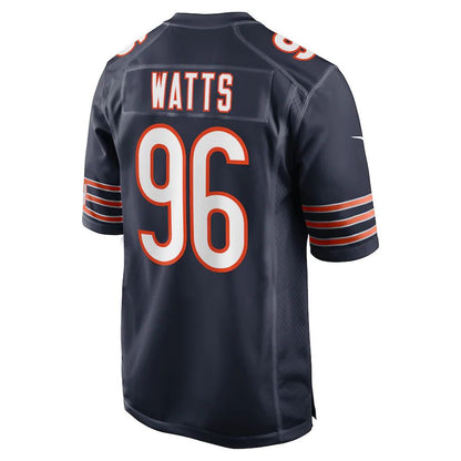 C.Bears #96 Armon Watts Navy Game Player Jersey Stitched American Football Jerseys - Main View