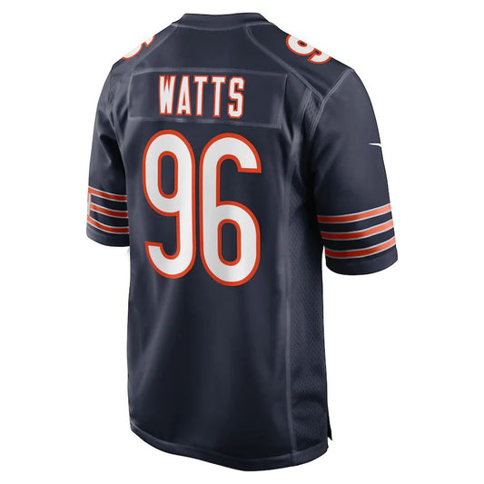 C.Bears #96 Armon Watts Navy Game Player Jersey Stitched American Football Jerseys - Main View