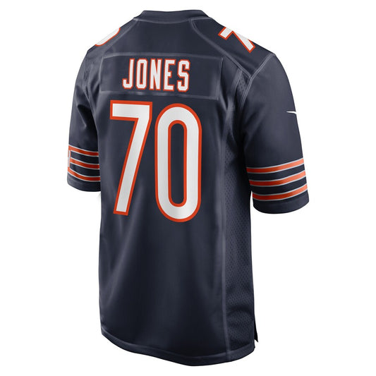 C.Bears #70 Braxton Jones Navy Game Player Jersey Stitched American Football Jerseys - Main View