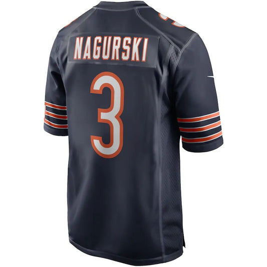 C.Bears #3 Bronko Nagurski Navy Game Retired Player Jersey Stitched American Football Jerseys - Main View