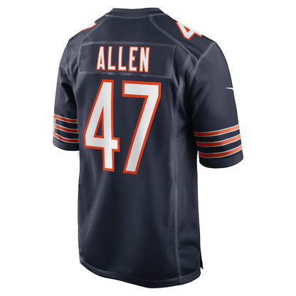 C.Bears #47 Chase Allen Navy Game Player Jersey Stitched American Football Jerseys - Main View