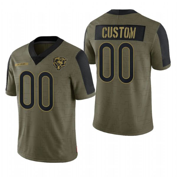 Custom C.Bear Football Olive 2022 Salute To Service Limited Jersey Name And Number Christmas Birthday Gift - Main View