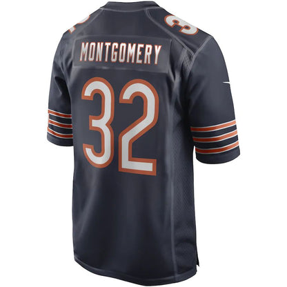C.Bears #32 David Montgomery Navy Game Jersey Stitched American Football Jerseys - Main View