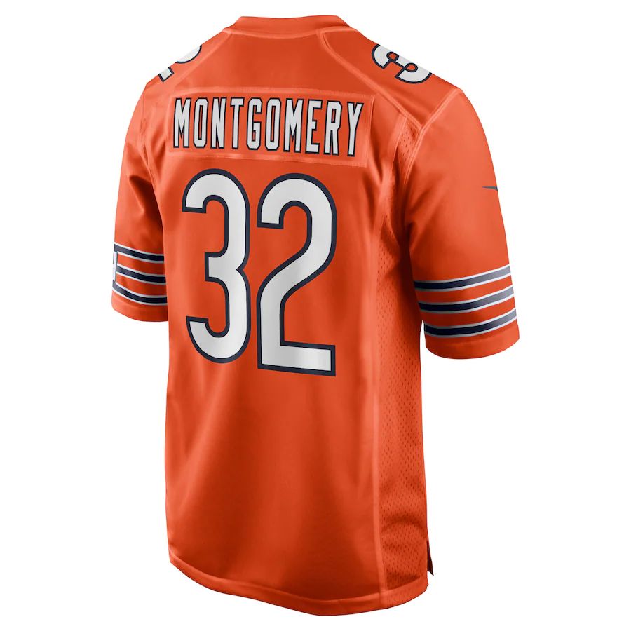C.Bears #32 David Montgomery Orange Alternate Game Player Jersey Stitched American Football Jerseys - Main View
