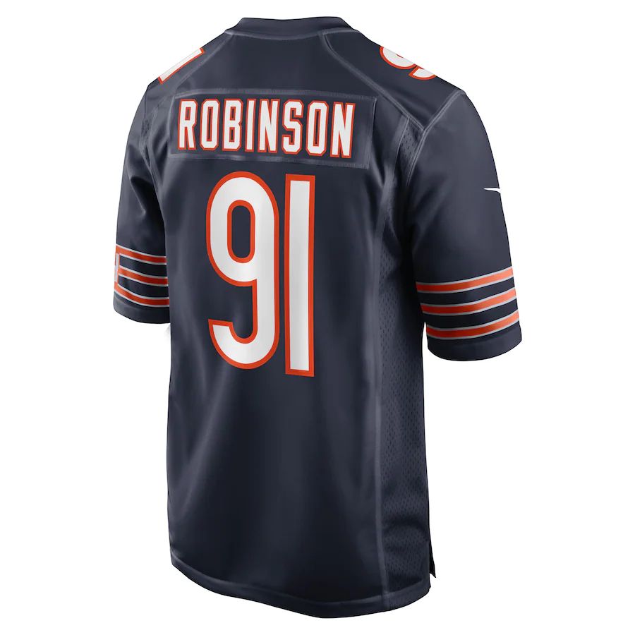 C.Bears #91 Dominique Robinson Navy Game Player Jersey Stitched American Football Jerseys - Main View