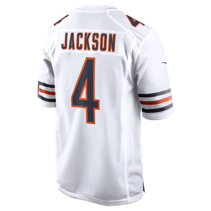 C.Bears #4 Eddie Jackson White Game Jersey Stitched American Football Jerseys - Main View