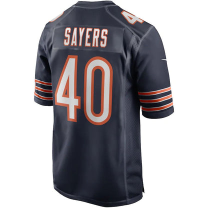 C.Bears #40 Gale Sayers Navy Game Retired Player Jersey Stitched American Football Jerseys - Main View