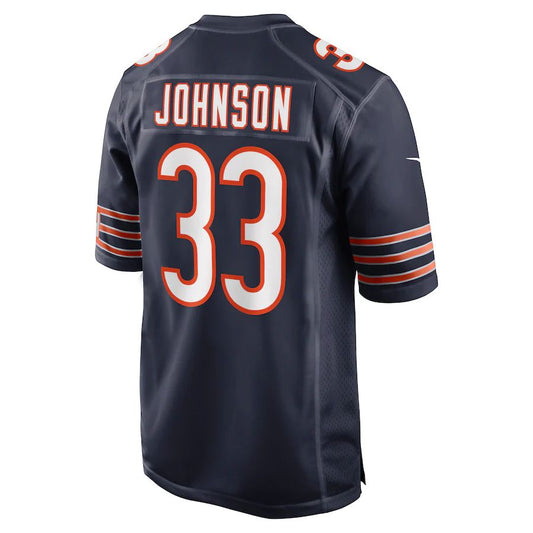 C.Bears #33 Jaylon Johnson Navy Game Jersey Stitched American Football Jerseys - Main View