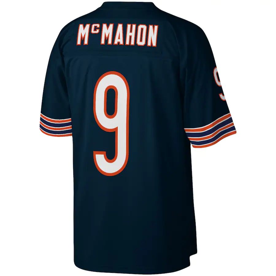 C.Bears #9 Jim McMahon Mitchell & Ness Navy Legacy Replica Jersey Stitched American Football Jerseys - Main View