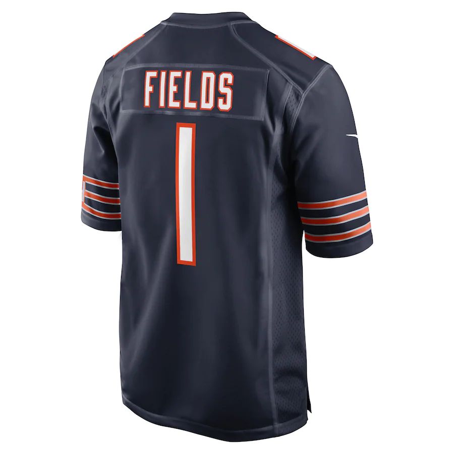 C.Bears #1 Justin Fields Navy Player Game Jersey Stitched American Football Jerseys - Main View