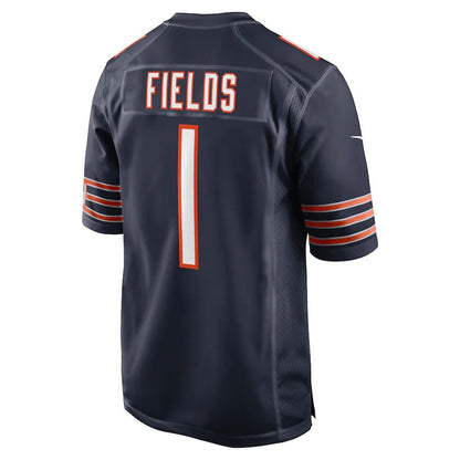 C.Bears #1 Justin Fields Navy Player Game Jersey Stitched American Football Jerseys - Main View