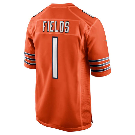 C.Bears #1 Justin Fields Orange Player Game Jersey Stitched American Football Jerseys - Main View