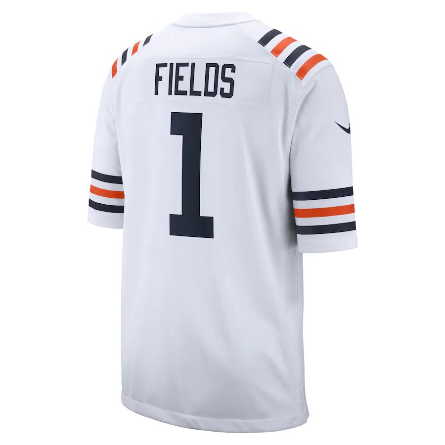 C.Bears #1 Justin Fields White 2021 Draft First Round Pick Alternate Classic Game Jersey Stitched American Football Jerseys - Main View